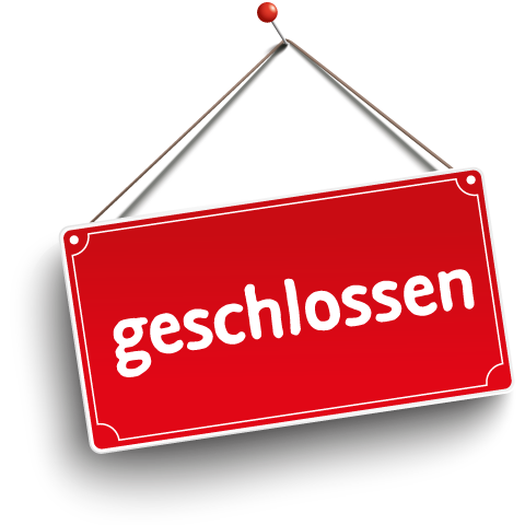 Wir haben geschlossen Schild